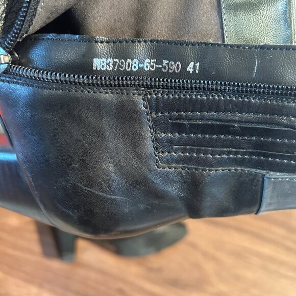 Regarde-Le-Ciel Womens Boot Sz‎ 41 9.5 Black Leather Bootie Block Heel Ankle - Picture 10 of 12